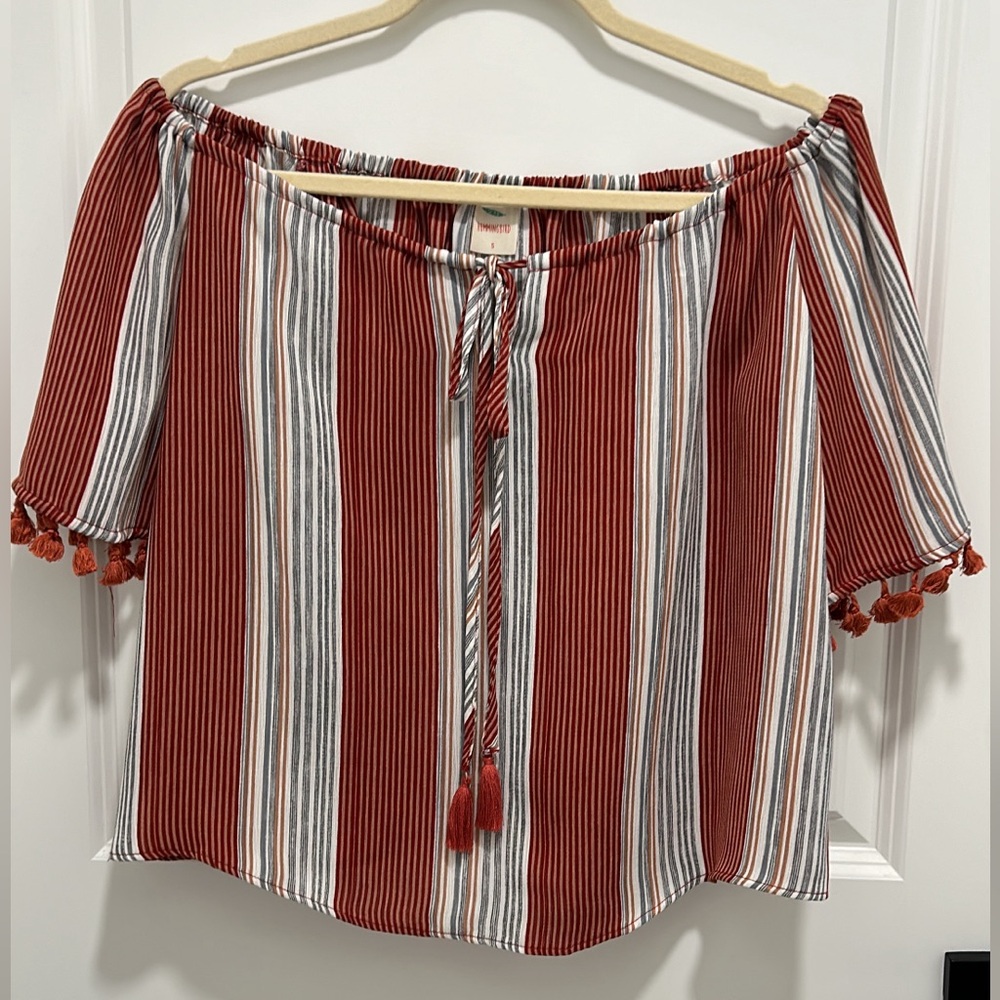 TOP || striped off-the-shoulder top